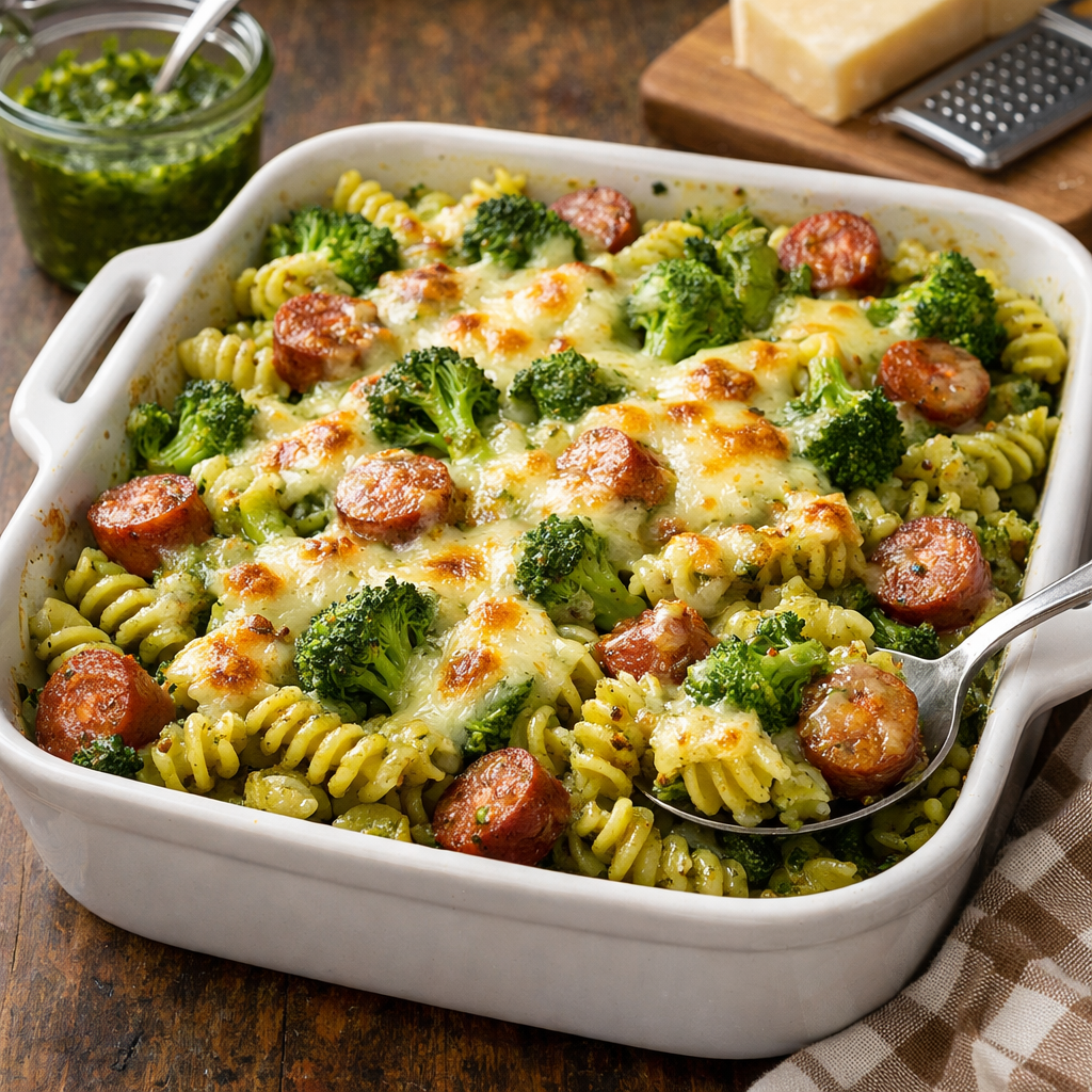 Pasta met broccoli en chipolata